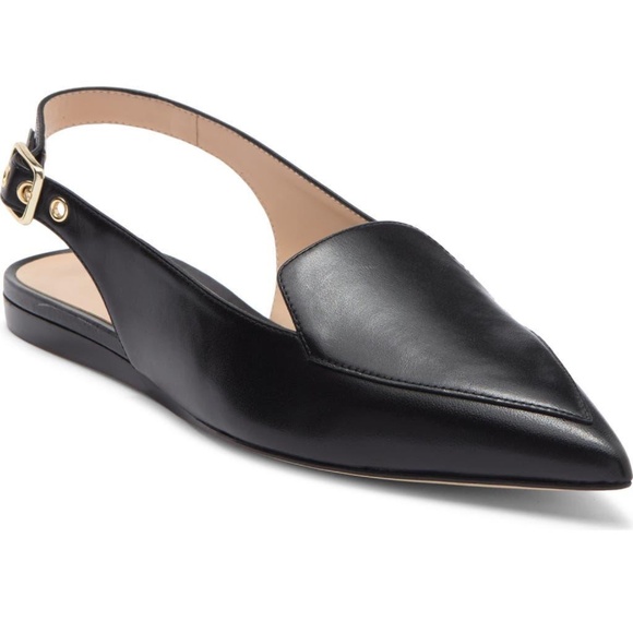 STUART WEITZMAN Shoes - STUART WEITZMAN Ryder leather slingback point-toe flats